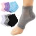 6 Pairs Moisturizing Heel Socks  Gel Toeless Spa Socks for Dry Cracked Feet  Reusable Women Men Open Toe Sock  6 Colors