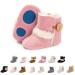 EDOTON Baby Warm Booties with Button Design Soft Bottom Non-slip Sole Toddler Snow Boots Winter Warm Shoes 0-6 Months A Pink