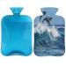 Delphine hot water bottle with a fluffy cover 2l capacity hot bottles for children men women ocean sea animal dolphins warm water bottle for cozy nights pain relief back