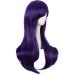 MapofBeauty 28 Inch Dark Purple Curly Hair Cosplay Wig for Women with Side Bangs - Buy Online on GoSupps.com