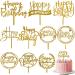 AOOTUERL 10 PCS Happy Birthday Cake Toppers Gold Cake Decoration Happy Birthday Cake Decoration Birthday cake Decoration Party Supplies