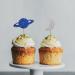 Space Cupcake Toppers Outer Space/Galaxy Birthday Cupcake Toppers Rocket/Planets/Moon/Star Dessert Picks Astronaut Baby Boy Birthday Party Decoration - Blue Glitter - Buy Online on GoSupps.com