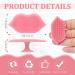 2-Piece Silicone Lip Scrub Brush Set - Exfoliating Brush Tool for Smoother Fuller Lips - Ideal for Men & Women (Pink - Buy Online on GoSupps.com