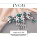 IYOU Crystal Wedding Hair Comb for Women Green Rhinestone Bridal Hair Accessories Flower Headpiece Prom Guest Hair Piece for Brides and Bridesmaids - Buy Online on GoSupps.com