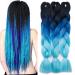 Tess Braids Extensions Blue 60 cm 3 pack Jumbo Braids Kanecalon Kunsthaar For single-leased box braids hair extension braid 100g/bundle of hair braids extension (3 pieces- #48 blue ombre) 60 cm (3 pieces) #48 blue ombre