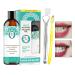 Alcohol-free mouthwash - 237ml natural alcohol-free mouthwash for teeth cleaning | Mouthwash with tongue scraper and toothbrush for teeth whitening | For health dry repair