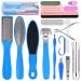 Foot File Pedicure Set 30 in 1 Foot Files Foot Care Scrubber Kit Hard Skin Remover Feet Scrub for Women Men Salon or Home(Blue)