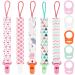 Fenfang baby pacifier chain fabric with ring 5 pieces of pacifier band baby with 5 pieces of silicone ring pacifier chains with clips young girls pacifier chain nuckel band Tandel chains (pink)