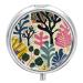 Pill Box Pill Case 3 Compartment Travel Pill Box Trees and Leaves Printing Small Pill Box Portable Medicine Pill Case Pill Organizer for Purse & Pocket for Travel Handbag (Round)