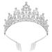 LAPOHI Silver Bride Wedding Tiara for Women Crystal Crown with Combs Princess Queen Crown Tiara for Women Girls Bride Rhinestones Headband for Party Birthday Prom Pageant Party (Silver)