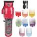 Electric Hair Trimmer Ergonomic Transparent Electric Hair Trimmer Professional LED Display Multi-Purpose with Colorful Guided Combs for Home (Red) - Buy Online on GoSupps.com
