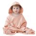 Lat bathing poncho for children baby poncho bath towel 100% cotton musselin baby towel with hood super absorbent hooded towel for babies and children 64x60cm (pink)