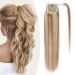 Rich Choices Clip in Extensions real hair ponytail extension real hair bright gold-brown/bleached blond #12/613 ponytail braid 22 "(55cm) -95g 55 cm light gold-brown/bleached blond #12/613