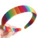 LYWYOUDDKH Women s Autumn Plush Headband - Rainbow Striped Elastic Hairband for Styling | International Shipping Available - Buy Online on GoSupps.com