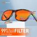 BloomoAK 99% Blue Light Blocking Gaming Glasses - Anti-Fatigue Orange & Brown Tortoise Rectangular - Buy Online on GoSupps.com