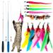 Ukofew 12 pieces of cat fishing stable with springs interactive cat toys with springs cat toys cat toys cat toys toys with feathers for small big cats