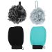 Housoutil 2 Sets Bath Set Shower Scrubber for Body Loofah Sponge Shower Loofah Men Body Scrub Bath Accessories Holiday Bath Scrubber Bath Gloves Balls Bath Ball Single Layer Rayon