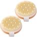 Dry Brushing Body Brush 2 Pack Round Massage Scrub Brush with Natural Boar Bristles for Exfoliating Dry Skin Lymphatic Drainage and Cellulite Treatment