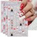JMEOWIO 6 Sheets Christmas Nail Art Stickers Decals Self-Adhesive Snowman Snowflake Winter Holiday Cute Santa Nail Supplies Nail Art Design Decoration Accessories