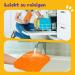 Oouipets XXL Lick Mat for Dogs & Cats | 2 Pack 25x25cm Leakproof Odorless Stress Relief with 168 Strong Suction Cups | Easy to Clean Blue & Orange - Perfect for Biting & Swimming - Buy Online on GoSupps.com