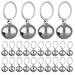 Molain 24 pieces of cat bells with key ring dog collar bells training bells collar pendant pet accessories festival party diy small bells silver