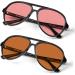 FL-41 Rose & FL-60 Brown Amber Tinted Blue Light Aviator Glasses | Relief for Migraines Light Sensitivity & Screen Glare - Buy Online on GoSupps.com