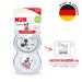 Nuk Space Schnuller for 18-36 Months | BPA-Free Silicone Pacifier | Disney Mickey Mouse | Gray & White | 2-Pack - Extra Ventilation - Buy Online on GoSupps.com
