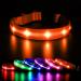 Masbrill luminous band dogs charging LED dog collar luminous 3 flashing lights waterproof adjustable Illuminated safety collar for small medium large dogs orange L l (48-60cm/19-23.6inch) Orange