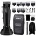 KEMEI Hair Clipper and Trimmer Set Professional Cordless Hair Clipper for Men Electric Beard Trimmers Barber Hair Cuttings Kit T Blade Trimmers for Men KM-2296 KM-2299 (KM2296+1102)
