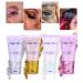 Tidevan 4 piece body glitter gel 50ml make -up glitter chunky glitter Liquid glitter face festival glitter face glitter more fluid for face hair lips nails make -up cosmetics festival party silver+gold+pink+white