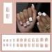 Buy French Tip Press on Nails - Glossy Square Short Fake Nails with White Striped Design | 24 Pcs Reusable Acrylic Nails for Women & Girls - Fast International Shipping - Buy Online on GoSupps.com