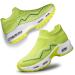 YHOON Women's Walking Shoes Slip-on - Sock Sneakers Ladies Nursing Work Air Cushion Mesh Casual Running Jogging Shoes 9.5 Green-010