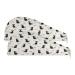 Black Cat Dry Hair Cap 2 Piece Quick Drying Towel Set with Button Headband Super Absorbent Soft & Comfortable