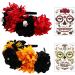 FRCOLOR 2Pcs Day of The Dead Headband with Mexican Flower Crown and Halloween Tattoos - Red and Orange - Buy Online on GoSupps.com