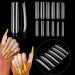Deciniee 504Pcs XXXL Clear False Nails Extra Long 3XL Tapered Square Fake Nails 12 Sizes Straight Square Nail Tips Full Cover Press on Nails Nail Extension Kit for Manicure Home DIY Nail Art 504 Piece Set