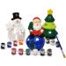 Christmas Ceramic Figurine Paint Kit - Set of 6 Unpainted Ceramics for Kids Art Project | Holiday Party Decoration & Keepsake | Includes Paint & Brushes - Buy Online on GoSupps.com