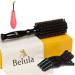 Belula 100% Soft Boar Bristle Round Brush for Blow Drying Set. Round Hair Brush With Medium 2.1  Wooden Barrel. Hairbrush Ideal to Add Volume and Body. Free 3 x Hair Clips & Travel Bag. Medium Barrel 2.1
