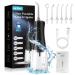 Water Flosser Cordless Rechargeable 350ML Tank 5 Modes 8 Jet Tips Water Flossers for Teeth Cleaning and Flossing Dental Oral Irrigator for Home and Travel IPX7 Waterproof Black