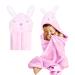 Mother's Choice Baby Towel With Hood - 100% Cotton Ultra Soft and Absorbent (75x75cm) Large Baby Bath Towel for Newborn and Infant Toddler Bath Towel for Boys and Girls 3D Bunny Hooded Baby Towel Pink Rabbit