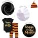 Baby Boys Girls Snuggle This Muggle Bodysuit Set 6-9 Months | Black Short Sleeve Outfit with Striped Pants & Hat - Buy Online on GoSupps.com