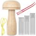 Darning Mushroom, Wood Darning Egg Sewing Tool Repair for Darning Socks, Hats, Pants, Sweaters, DIY Sewing Crafts, Cute Wooden Mushroom Darner Needle Patch Holes