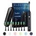 7am2m Electric Toothbrush for Adults Sonic Toothbrush with 8 Brush Heads Travel Case Rechargeable Electric Power Toothbrush with 2 Minutes Build in Smart Timer Roman Column Handle Design (Black) Black With Travel Case