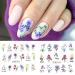 12 Sheets Colorful Flower Nail Art Stickers - Water Transfer Decals for Spring & Summer - Lily Tulip Butterfly & Dragonfly Designs - Nail Accessories for Women - Buy Online on GoSupps.com