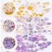 450Pcs 3D Flower Nail Stickers | Holographic Simulation Flower Leaf Glitter Sequin | Nail Art Decoration Paillettes - Wood Flower-9 - Buy Online on GoSupps.com