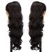 Ponytail Extension Clip-In - Curly Wavy Dark Brown 60cm/65cm | Natural Hair Part & Afro Braid - Buy Online on GoSupps.com