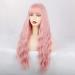 Meiriyfa Pink Wig - Long Wavy Heat-Resistant Full Fiber Wig for Women | Perfect for Cosplay Parties & Daily Wear - Buy Online on GoSupps.com