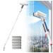 RRRYYYZZ 75'' Spray Window Washing Kit with 4-Section Extension Pole 4 in 1 Shower Glass Cleaner Squeegee Squeegee for Shower Glass with Sewage Collector and 5 Pads