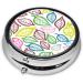 Leaf Lines Round Pill Box - 3 Compartment Portable Organizer for Purse & Pocket - Travel-Friendly Pill Storage - Buy Online on GoSupps.com