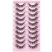 Kiromiro 15mm Cat Eye False Eyelashes - Natural Wispy Russian D Curl Lashes with Clear Band - Extension Strip Pack - Buy Online on GoSupps.com