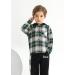 Naiyafly Toddler Boys Hoodie and Pants Set | Kids Long Sleeve Hooded Sweatshirt Outfit | Children's Button Down Tracksuit | Boys School Playsuit 5-6 Years Green Plaid - Buy Online on GoSupps.com